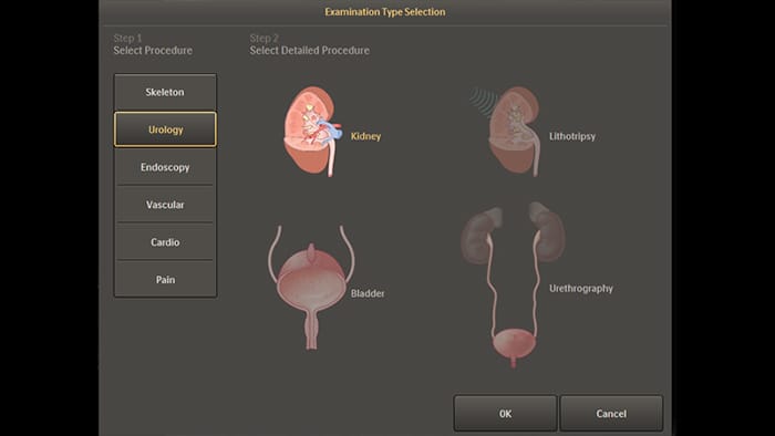 Default Anatomical Settings for Urology and Endoscopy procedures